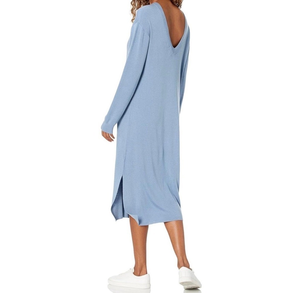 The Drop Women's Suki Rib Midi V-Back Sweater Dress‎ Sz small